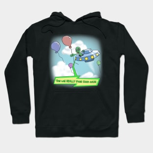 Alien Spy Balloons UFO - Funny Black Hoodie